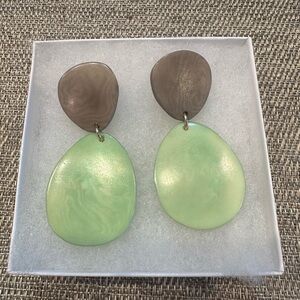 Elegant Green and Brown Earrings